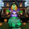 Halloween Inflatable Witch and Cauldron Decoration with Projecting Rotating Green Ghost Light,